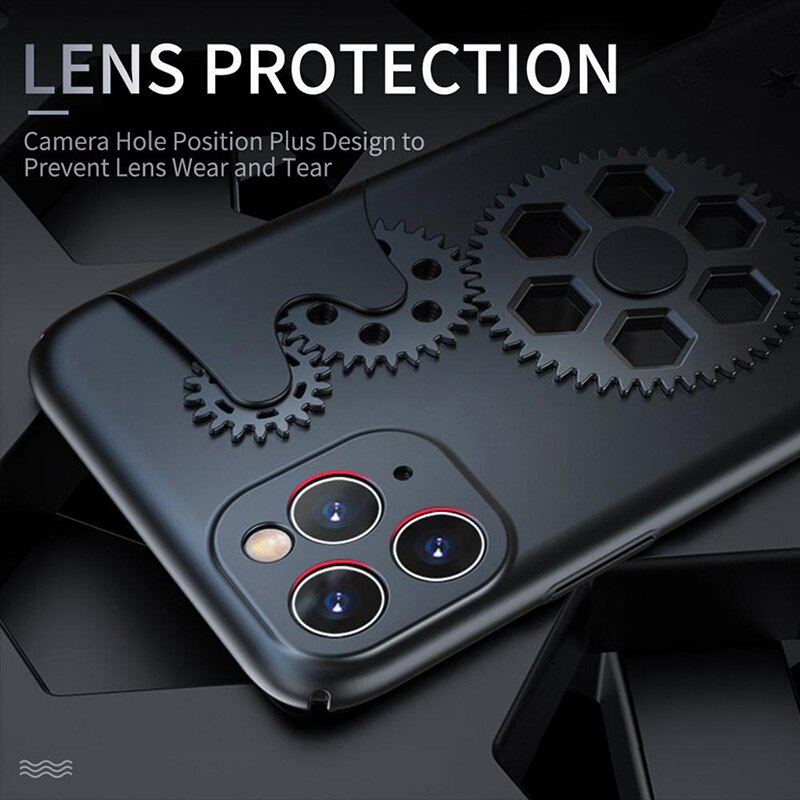 JONSNOW Mechanic Rotary Decompression Gear Cases for iPhone 11 Pro Anti-fall Protection Hard Cover for iPhone X XR XS Max Cases